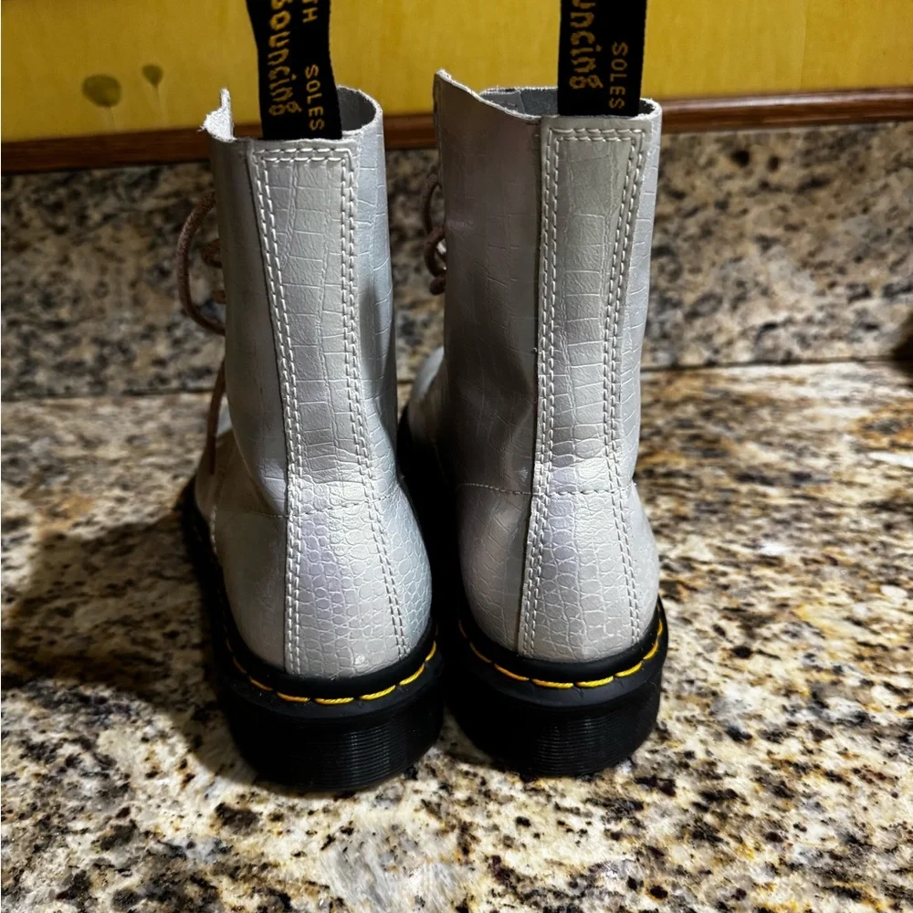 Dr. Martens Women's Iridescent Gray Combat Boots - Picture 5 of 8